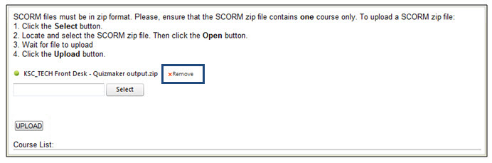 Upload SCORM Files